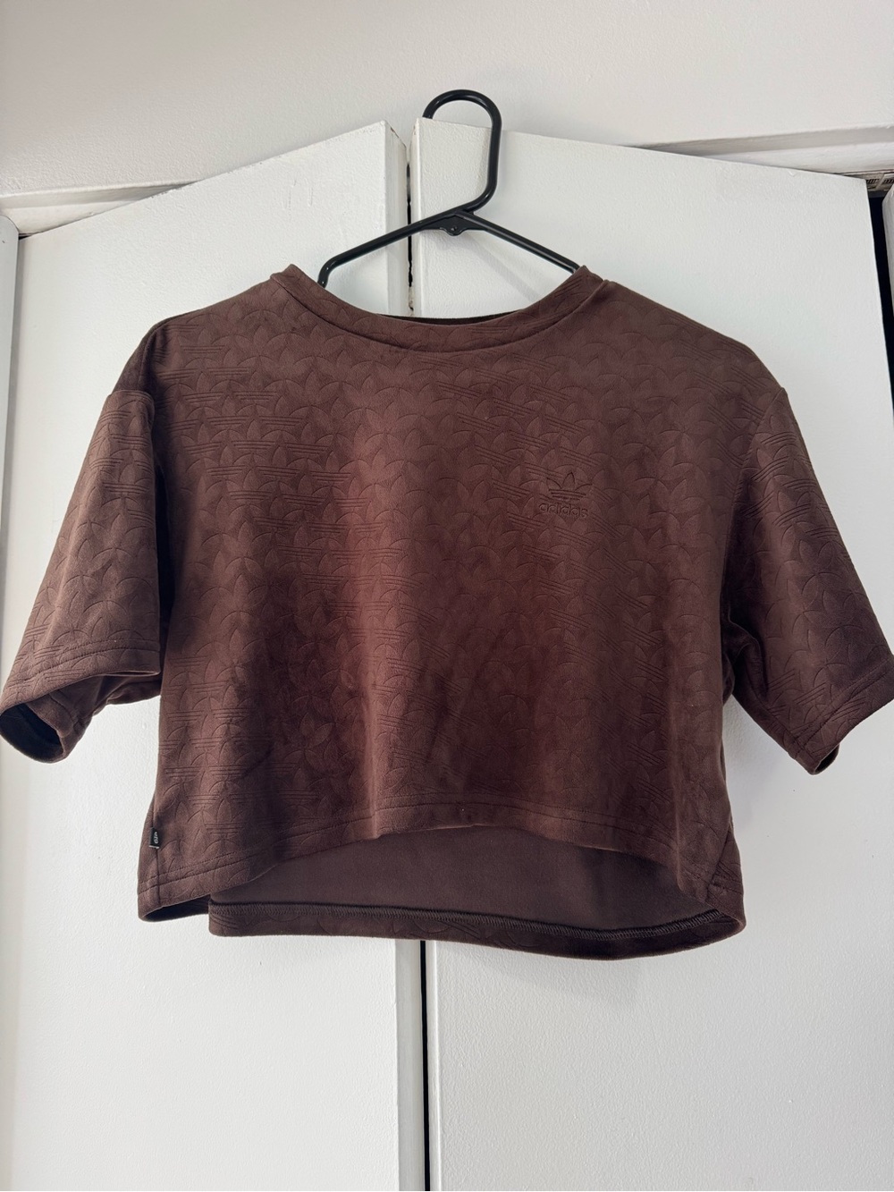 adidas Brown Cropped Short Sleeve Top